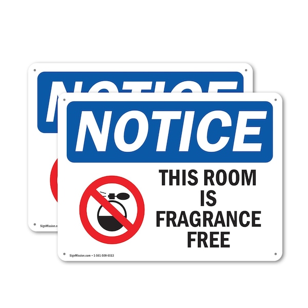 Signmission This Room Is Fragrance Free, 10 in W x Rectangle, Plastic OS-2PACK-NS-P-710-L-18656 - main